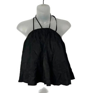 Boutique Black Trapeze Cropped Cami Tank Top 0X